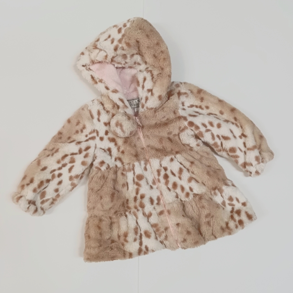 Widgeon Faux Fur Pompom Hooded Coat Size 18 Month
